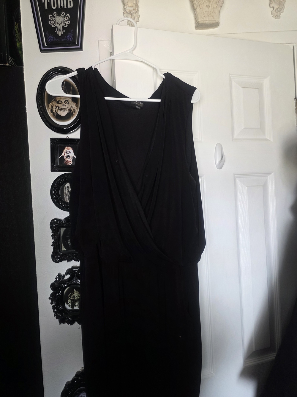 Classic Black Sleeveless Wrap-Front Jumpsuit